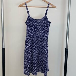 Express Cami dress - Blue/white print with button front detail - Sz S